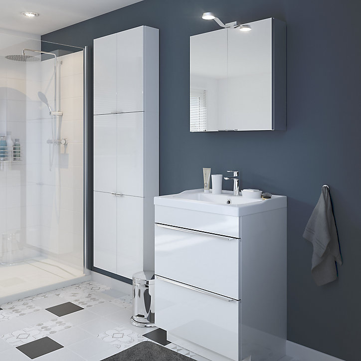 Plan vasque blanc GoodHome Lana 60 cm