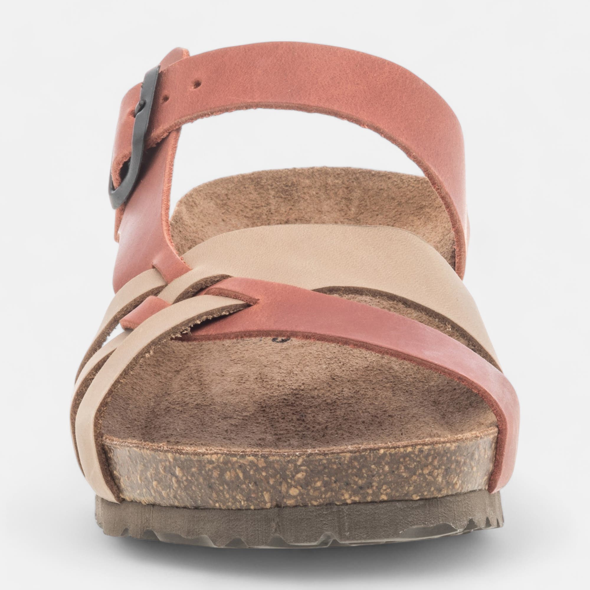 Mules semelle liège Femme en cuir beige