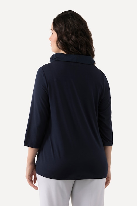 Shirt, Taft-Kragen, Classic, V-Ausschnitt, 3/4-Arm