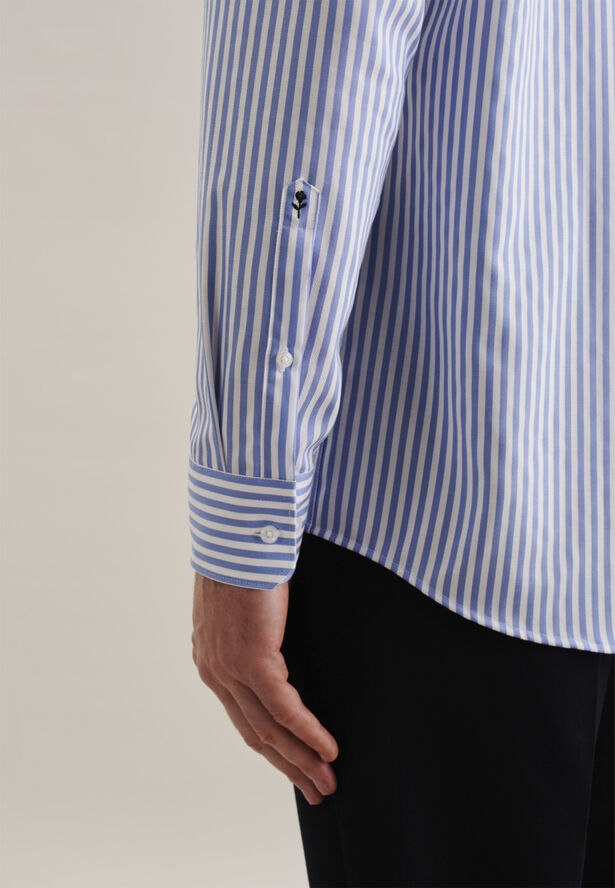 Seidensticker Business Shirt Regular Long sleeve Kent-Collar Stripes Blue