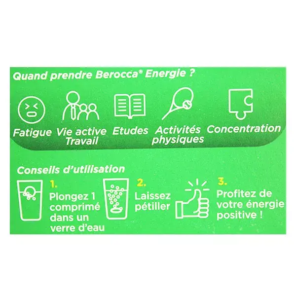 Berocca Energie Orange Vitamine B et Vitamine C Magnésium Zinc 45 comprimés effervescents