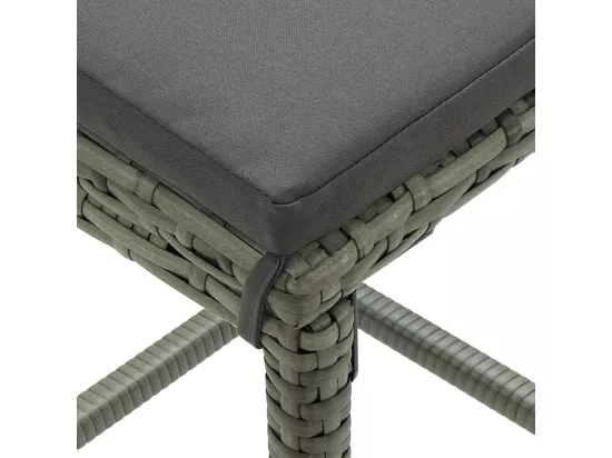 Ensemble de bar 3 pcs Résine tressée Gris