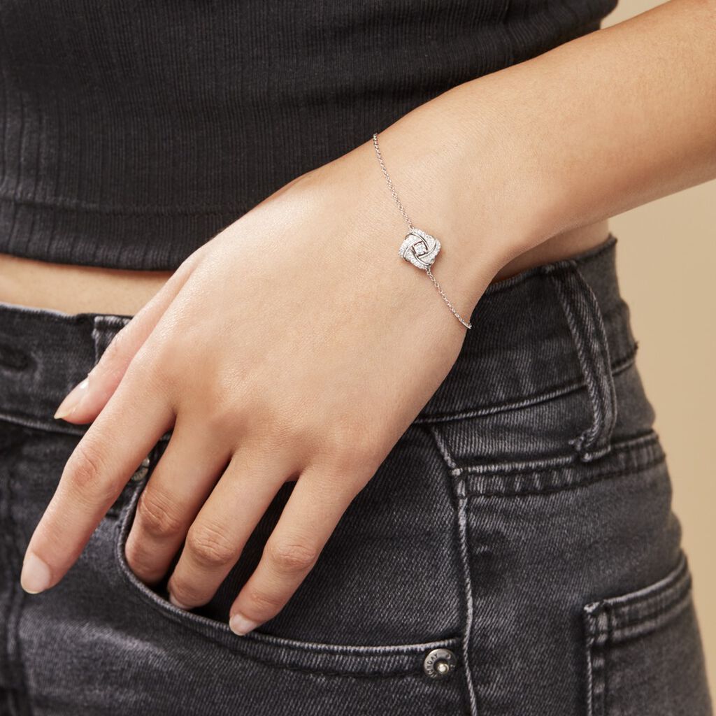 Bracelet Anasthase Argent Blanc Oxyde De Zirconium