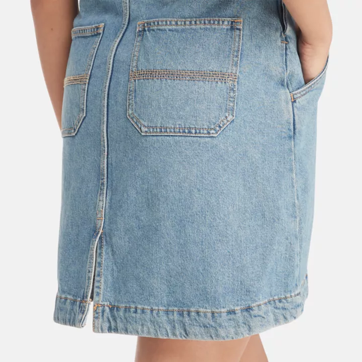 Salopette en denim avec technologie Refibra pour femme en bleu