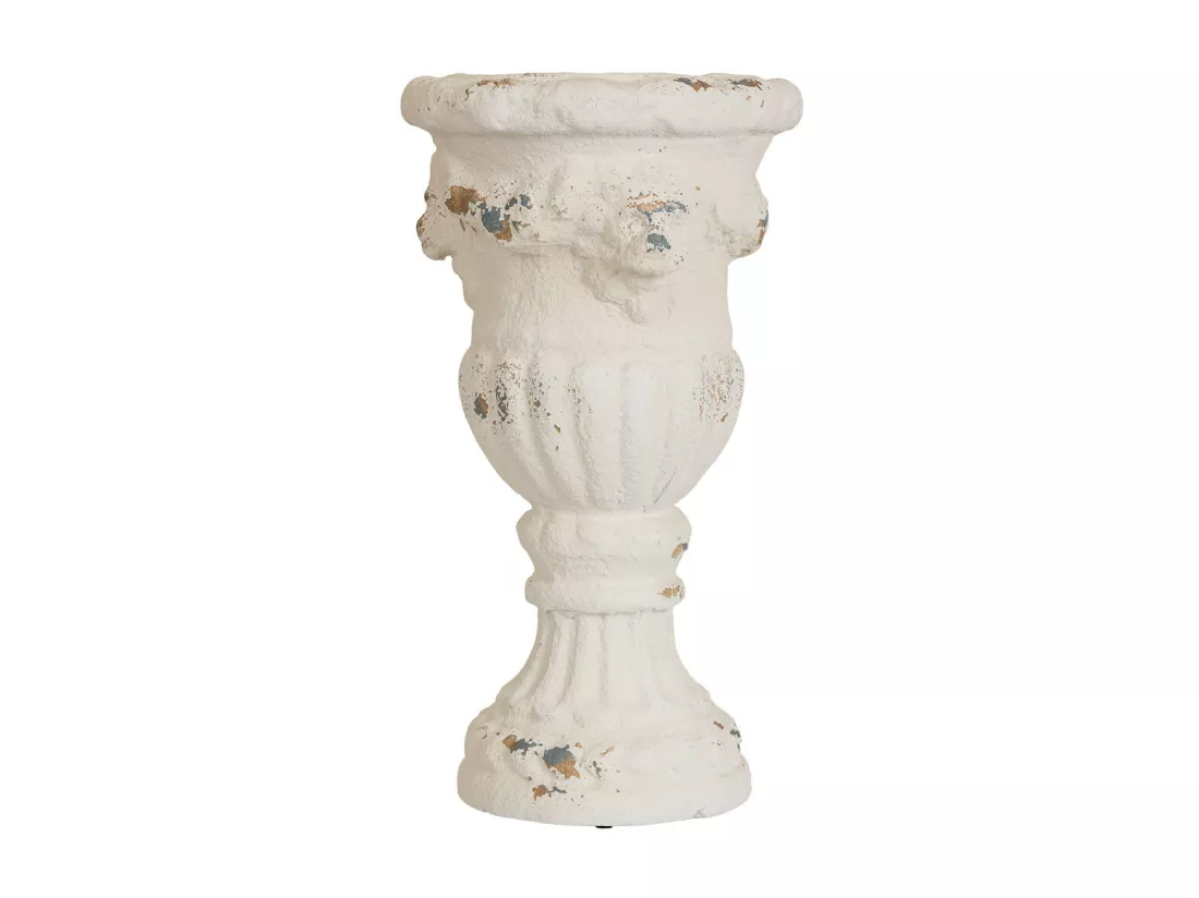 Vase en magnésie blanche 29x29x50h