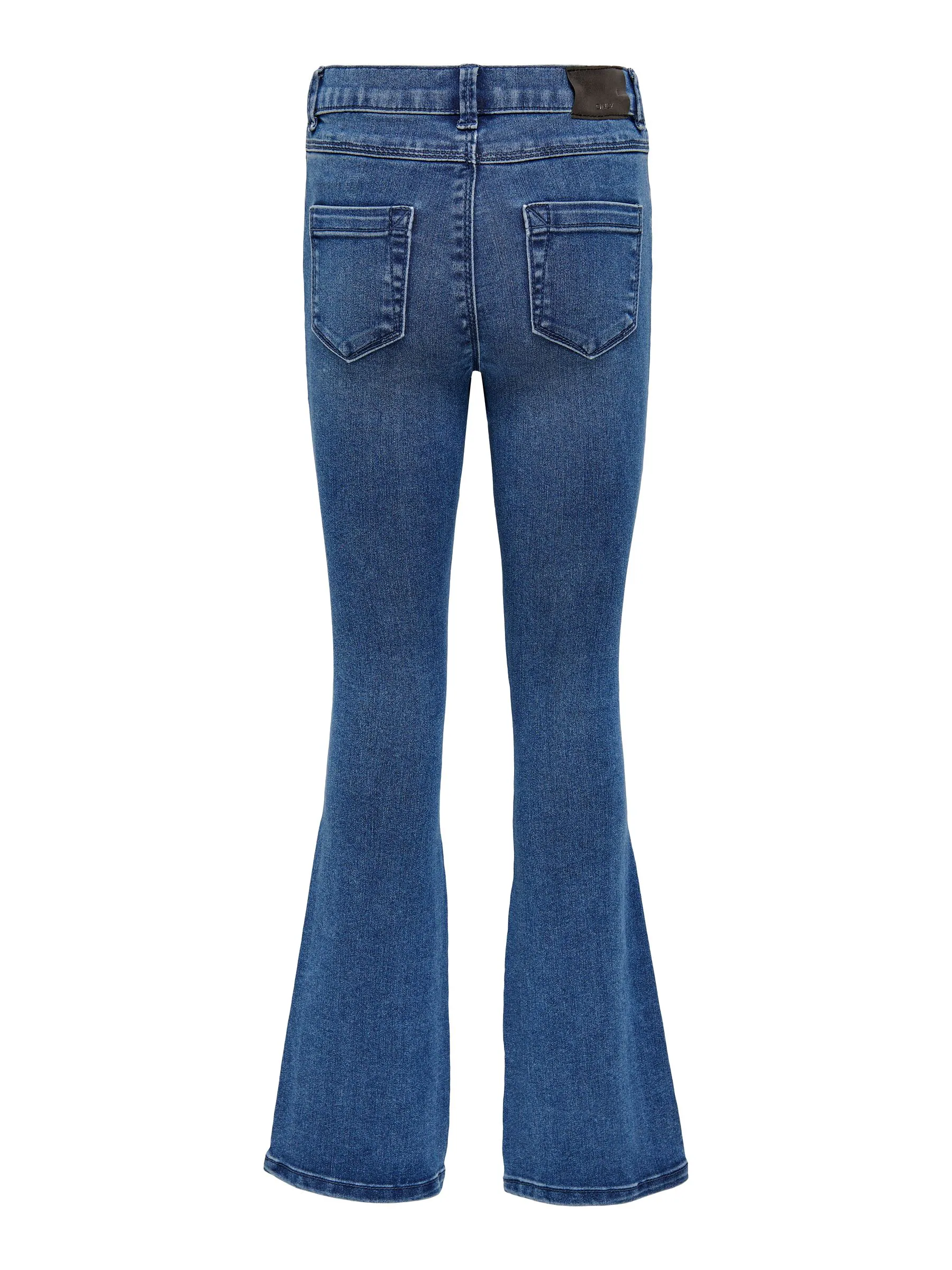 Normaal blauw - ONLY - Kinderjeans met uitlopende pijpen en verstelbare taille