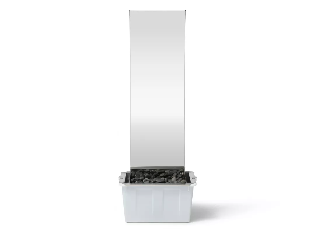 Fontaine d'extérieur vague en acier inoxydable - H.130 cm - Argenté - HOKI