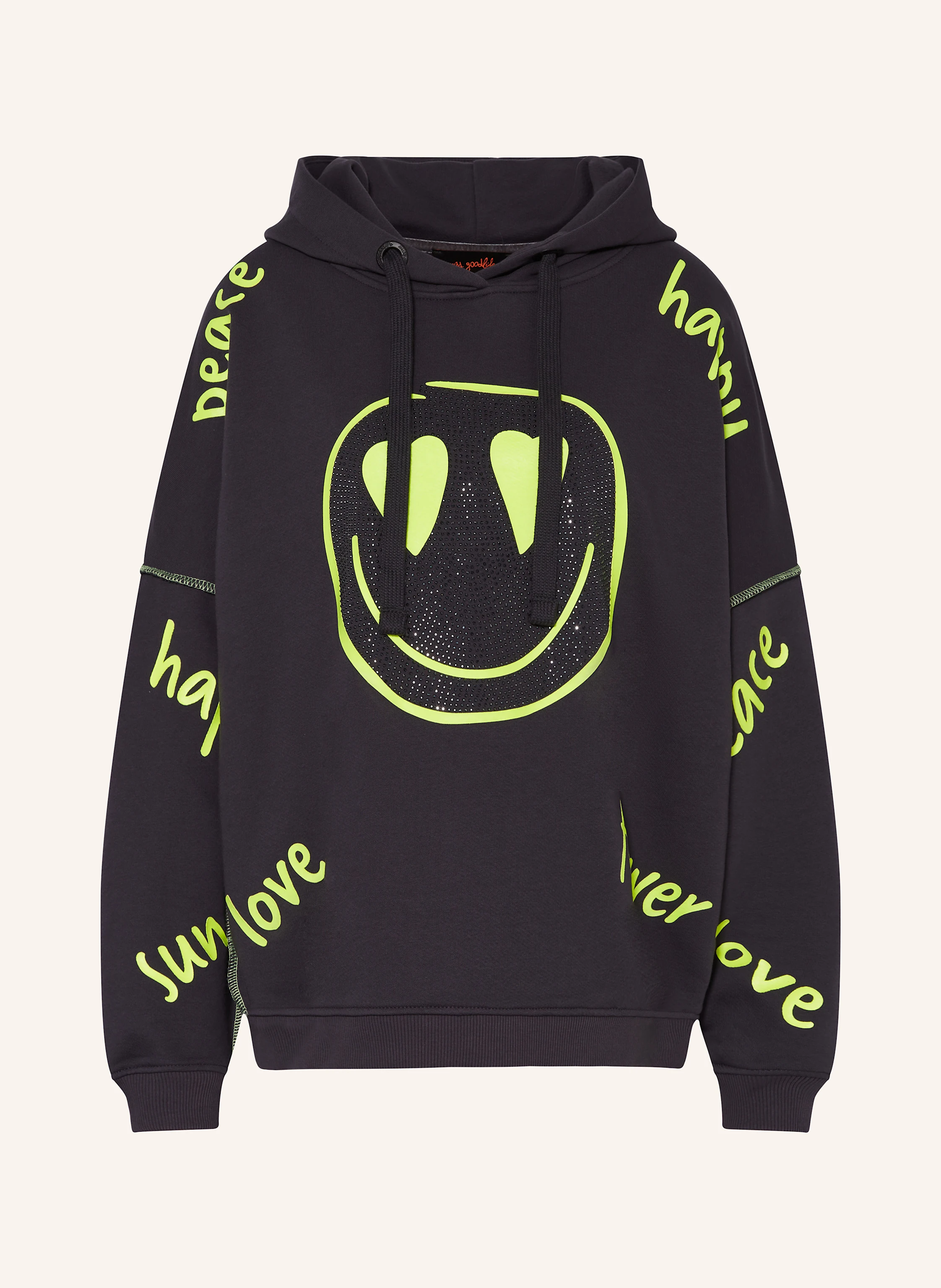 miss goodlife Hoodie mit Schmucksteinen
