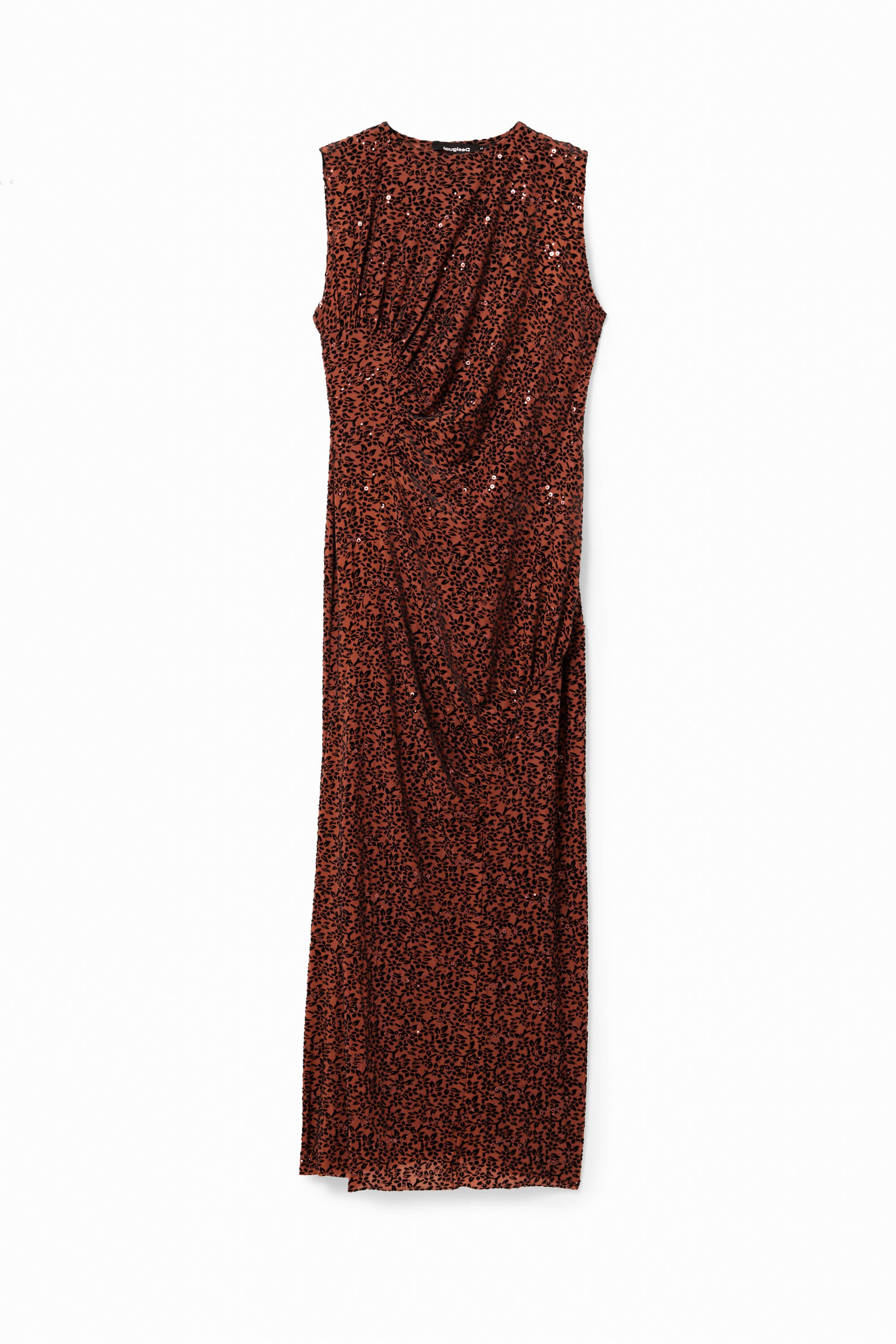 Vestido midi justo de veludo