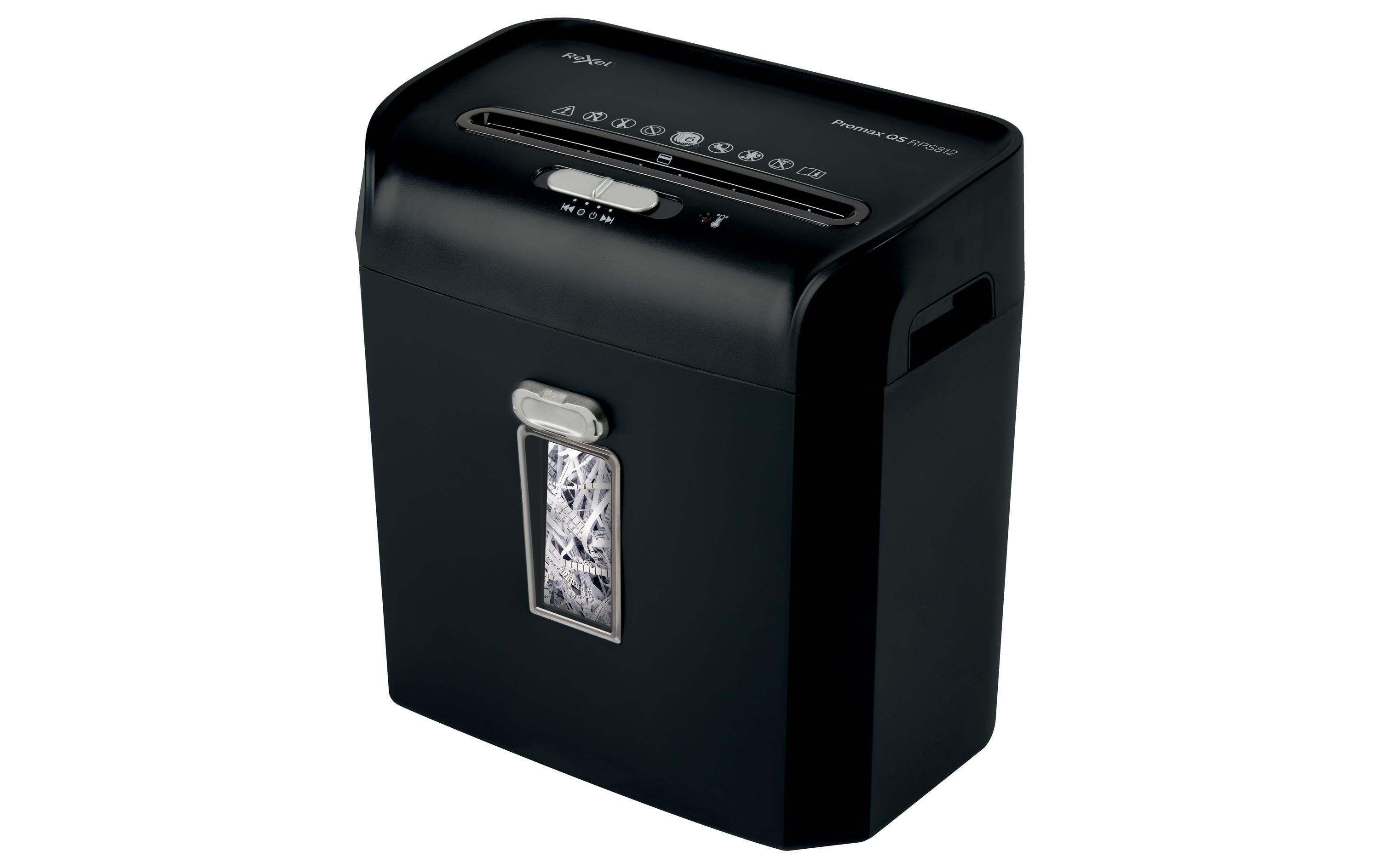 Aktenvernichter Promax QS RPS812 P-2, 8 Seiten<br>Flüsterleiser Dokumentenvernichter mit Streifenschnitt