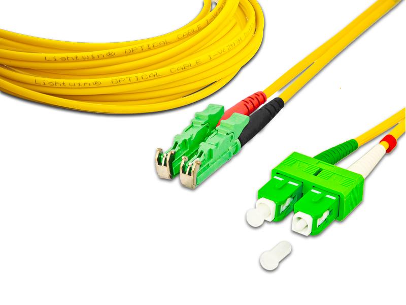 Lightwin LWL-Patchkabel Singlemode, LSH/APC-SC/APC, OS2, Du Singlemode LSH/APC (E2000/APC kompatibel)-SC/APC Duplex OS2 5 m