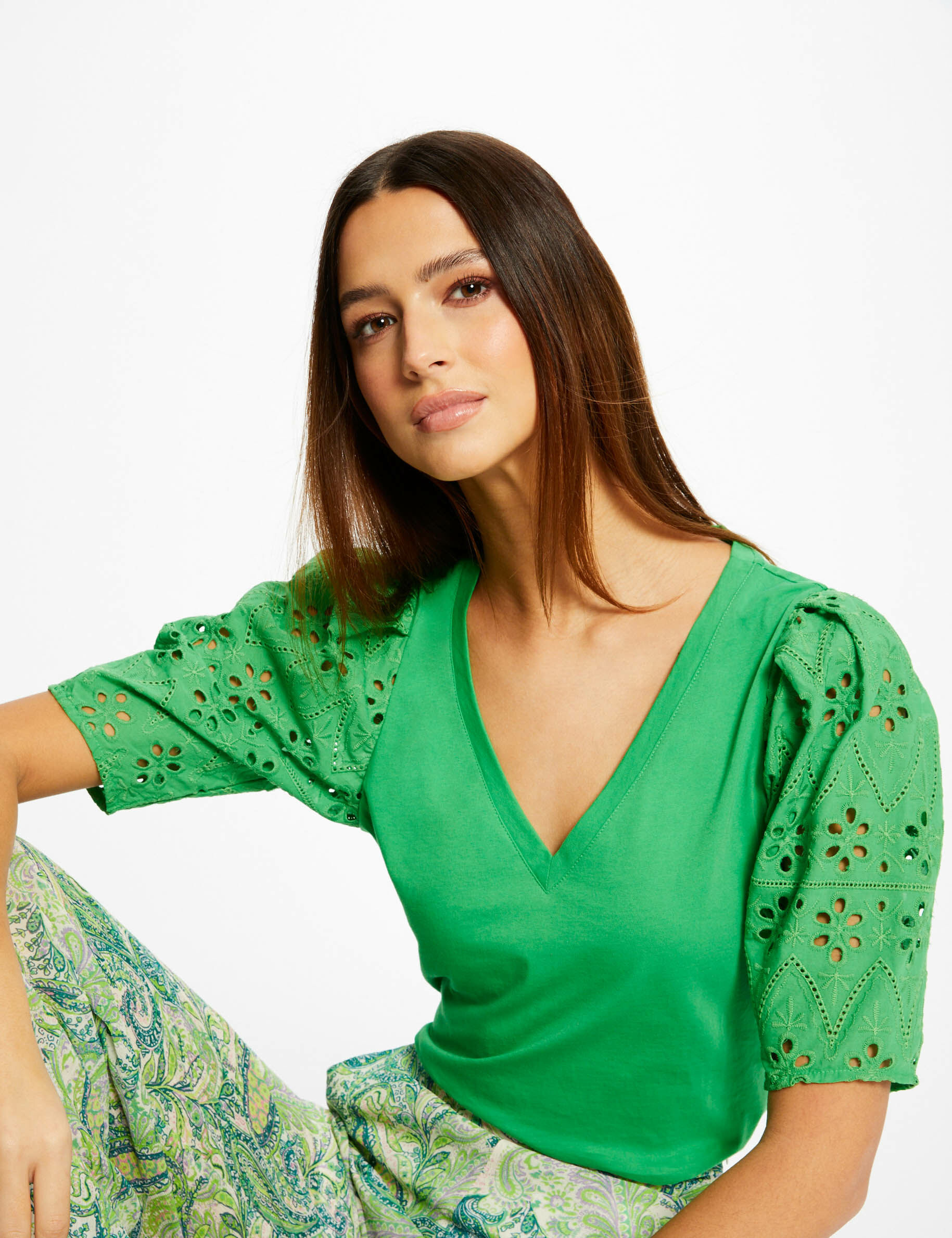 T-shirt à manches courtes vert femme - vert