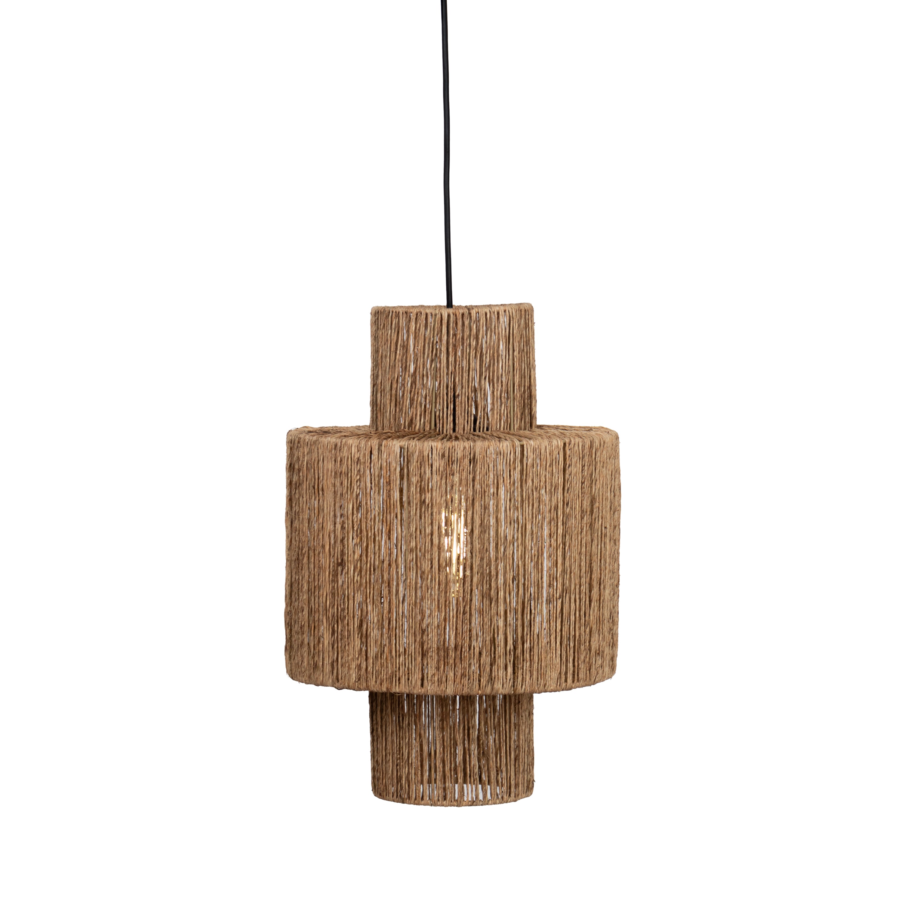 Abat-jour pour suspension - charles - jute - marron - cezare - ø30cm