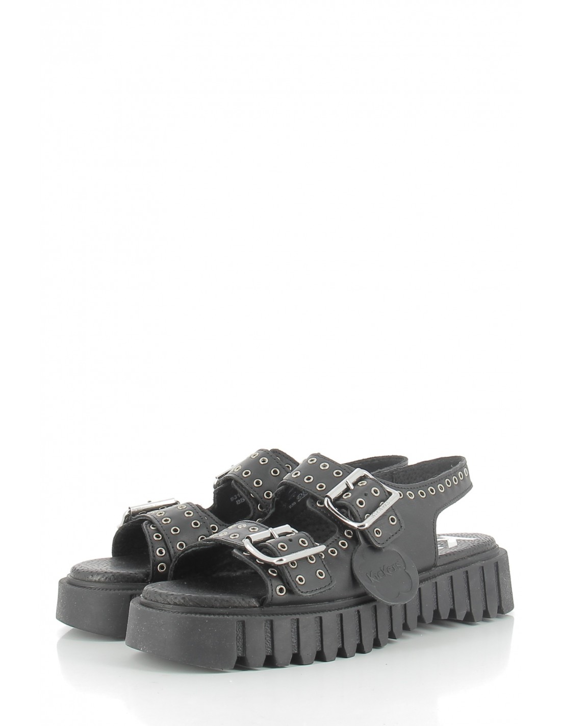 kickers Sandales femme kick falk cuir noir