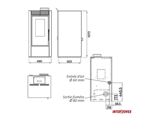 INTERSTOVES - Poêle à granulés Poêle à granules marina 11kw etanche - blanc