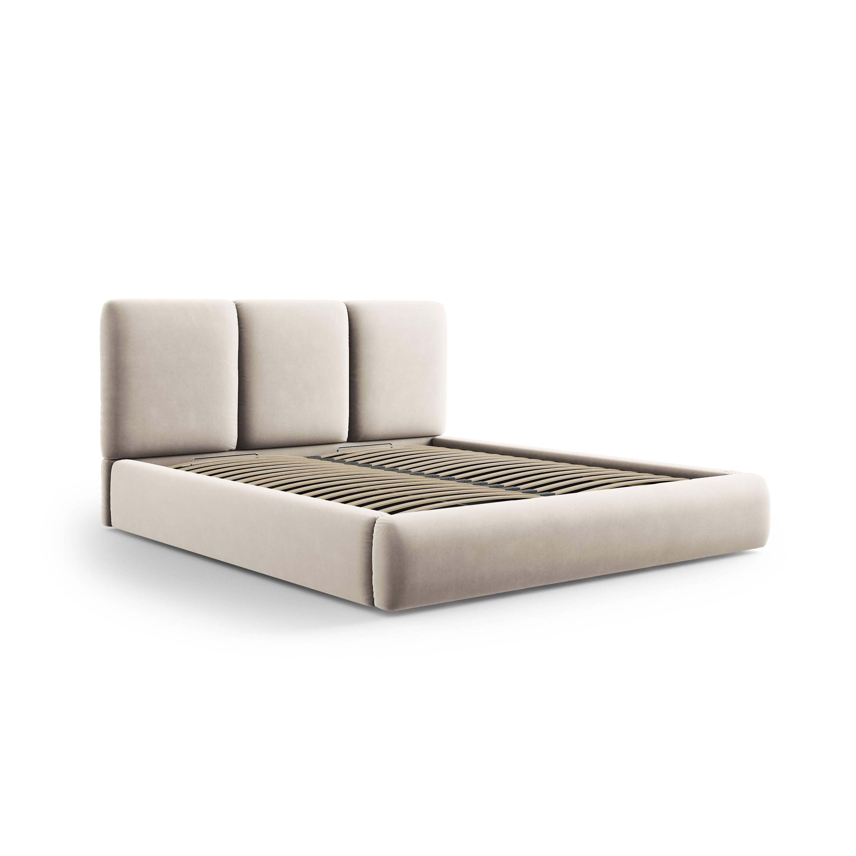 Windsor & Co Horizon Bedframe met Opbergvak - 140 x 200 cm - Fluweel - CrÃ¨me