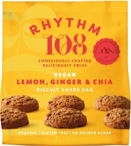 Rhythm 108 Lemon Ginger Chia Biscuit, 135g