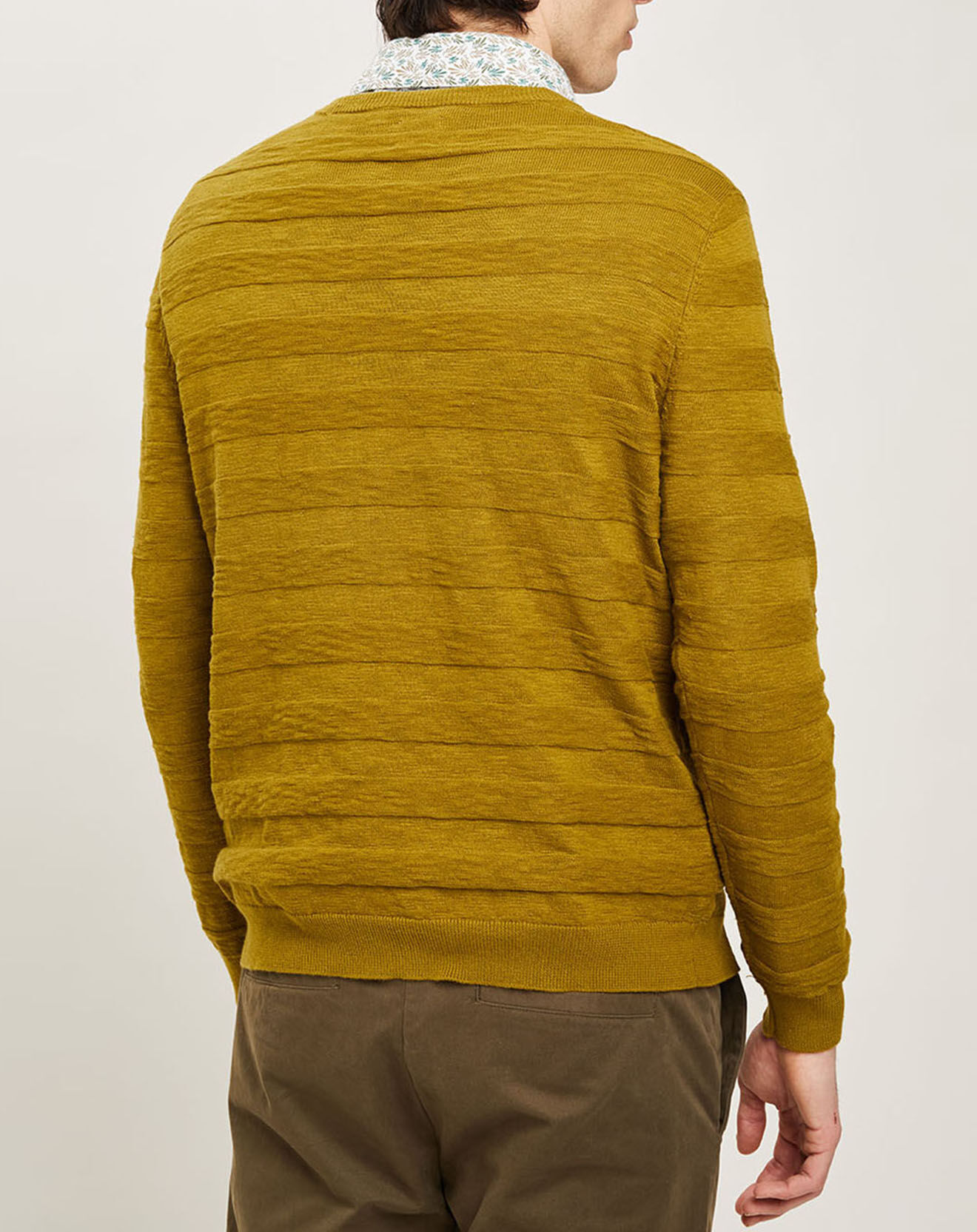 Harris Wilson Pull Orio rayures texturées olive
