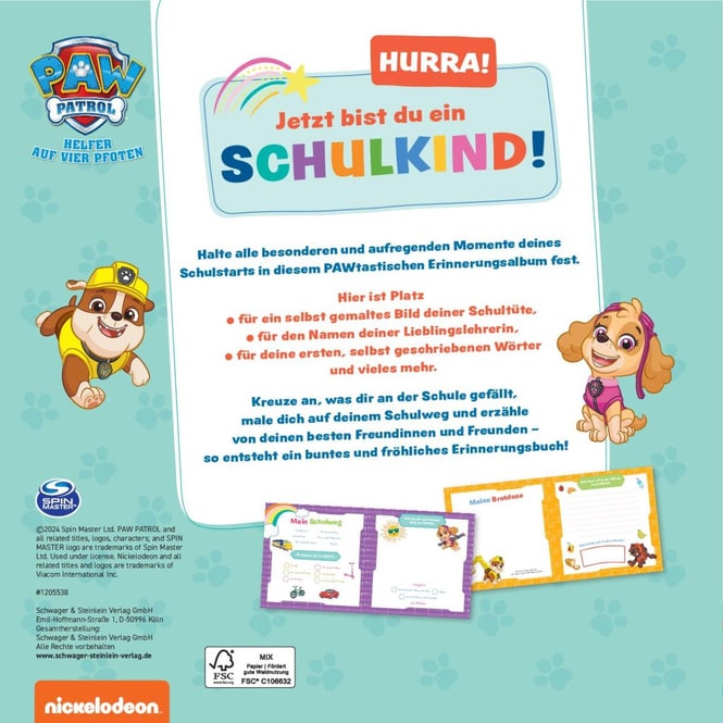 Paw Patrol - Ab heute bin ich Schulkind! - Mein Erinnerungsalbum zum Schulanfang