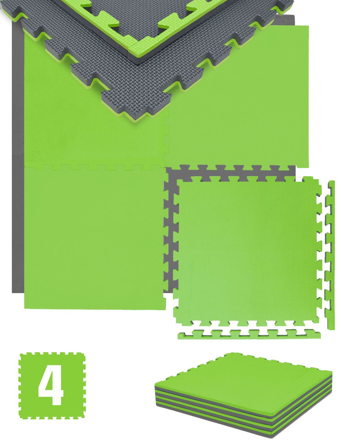 eyepower Bodenschutz-Fitnessmatte 50x50x2 cm 4er Set