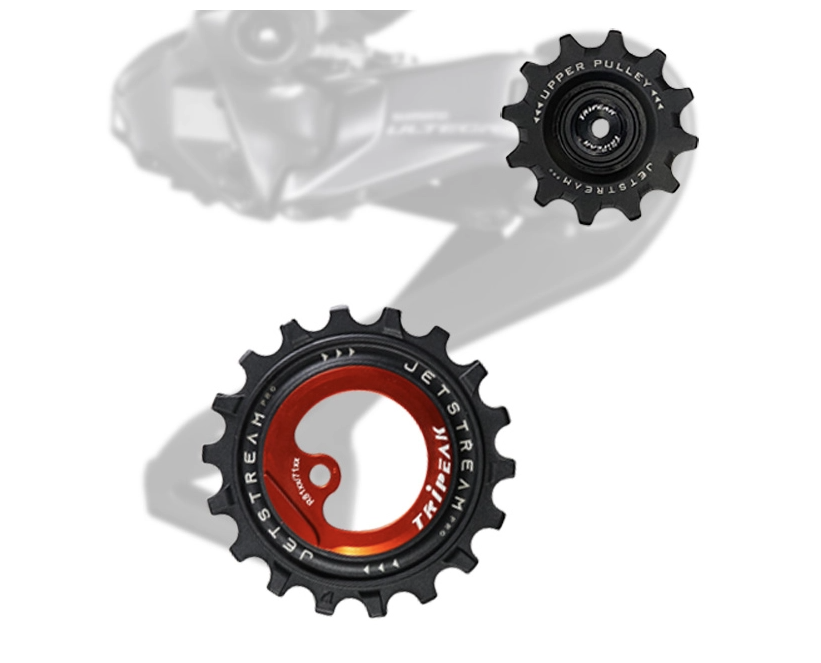 Tripeak Oversized pulleyhjul Jetstream pro keramiske lejer Shimano GRX RD-RX812/817 11T/18T sort