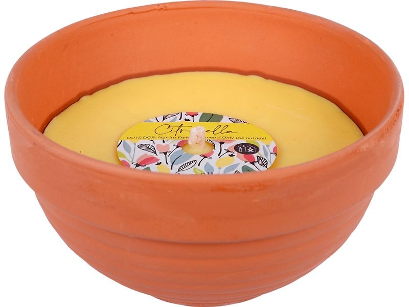 müller Kerzen Gartenkerze Citronella in Tonschale Anti-Mücken Kerze