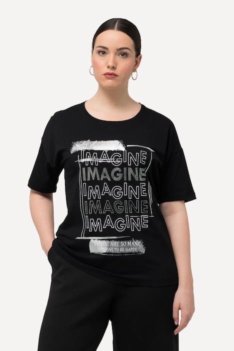 T-Shirt, Imagine, Ziersteine, Rundhals, Halbarm