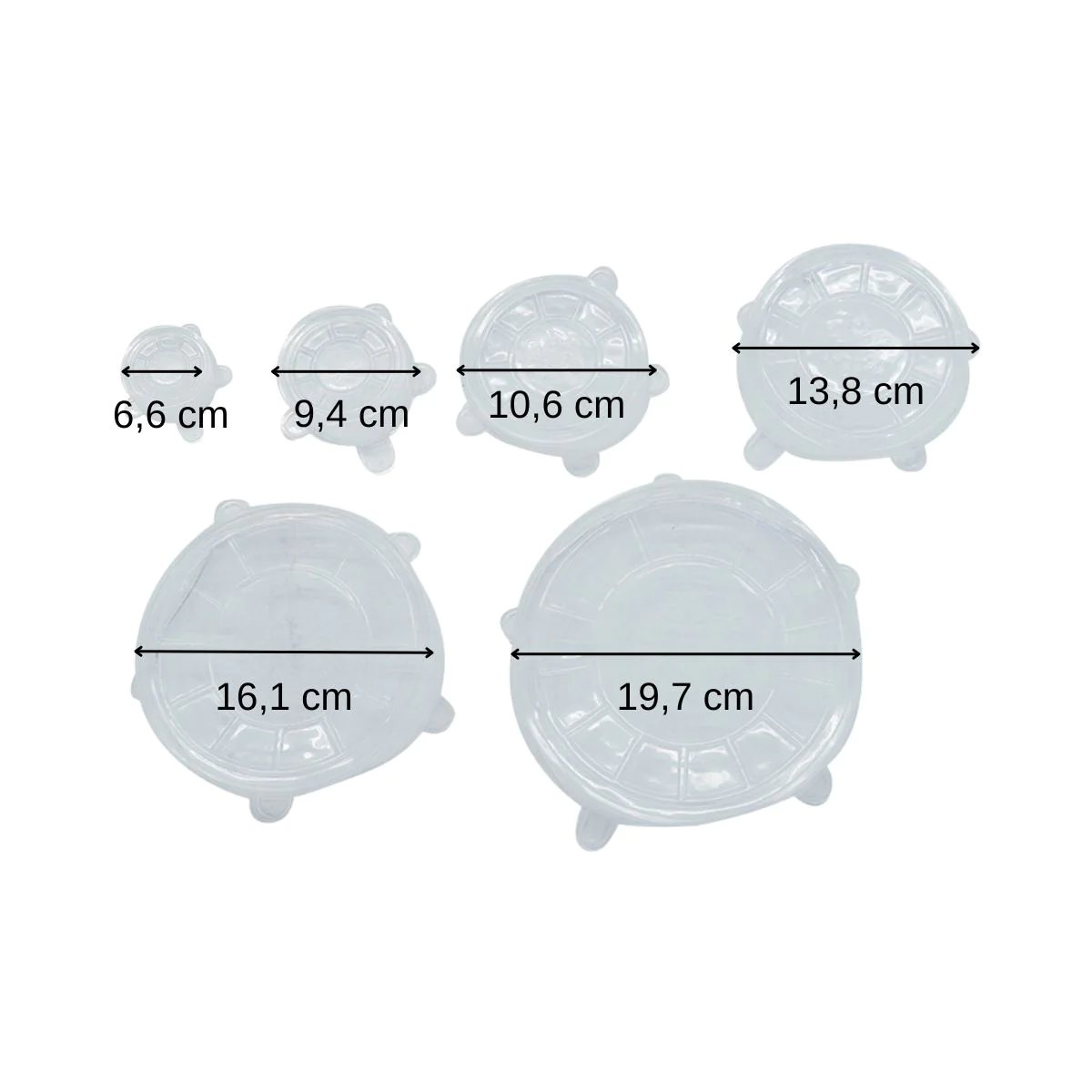 Lot de 6 couvercles de conservation en silicone étirable Fackelmann Ba