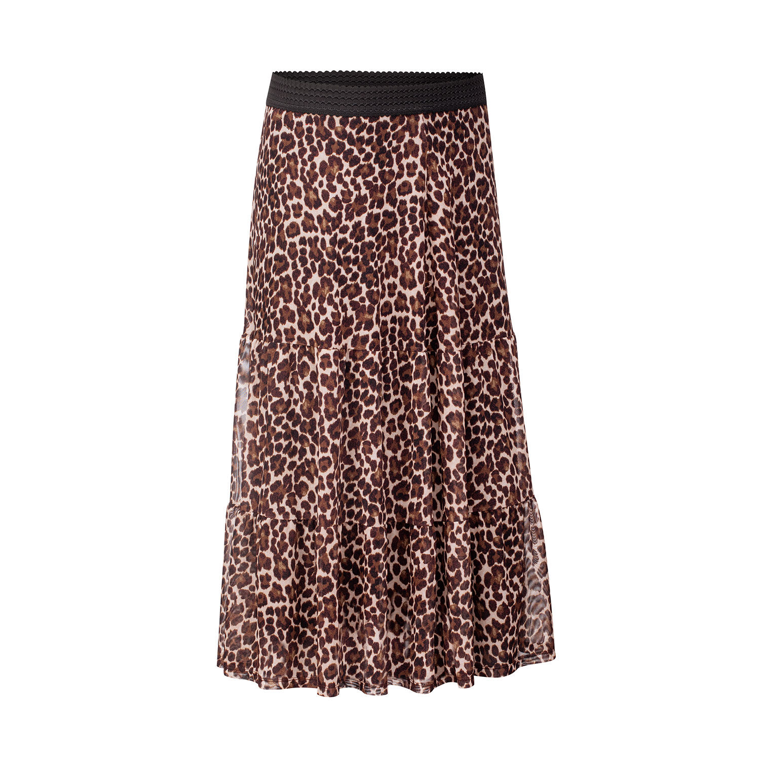 Midi Jupe mit Allover-Animal-Print