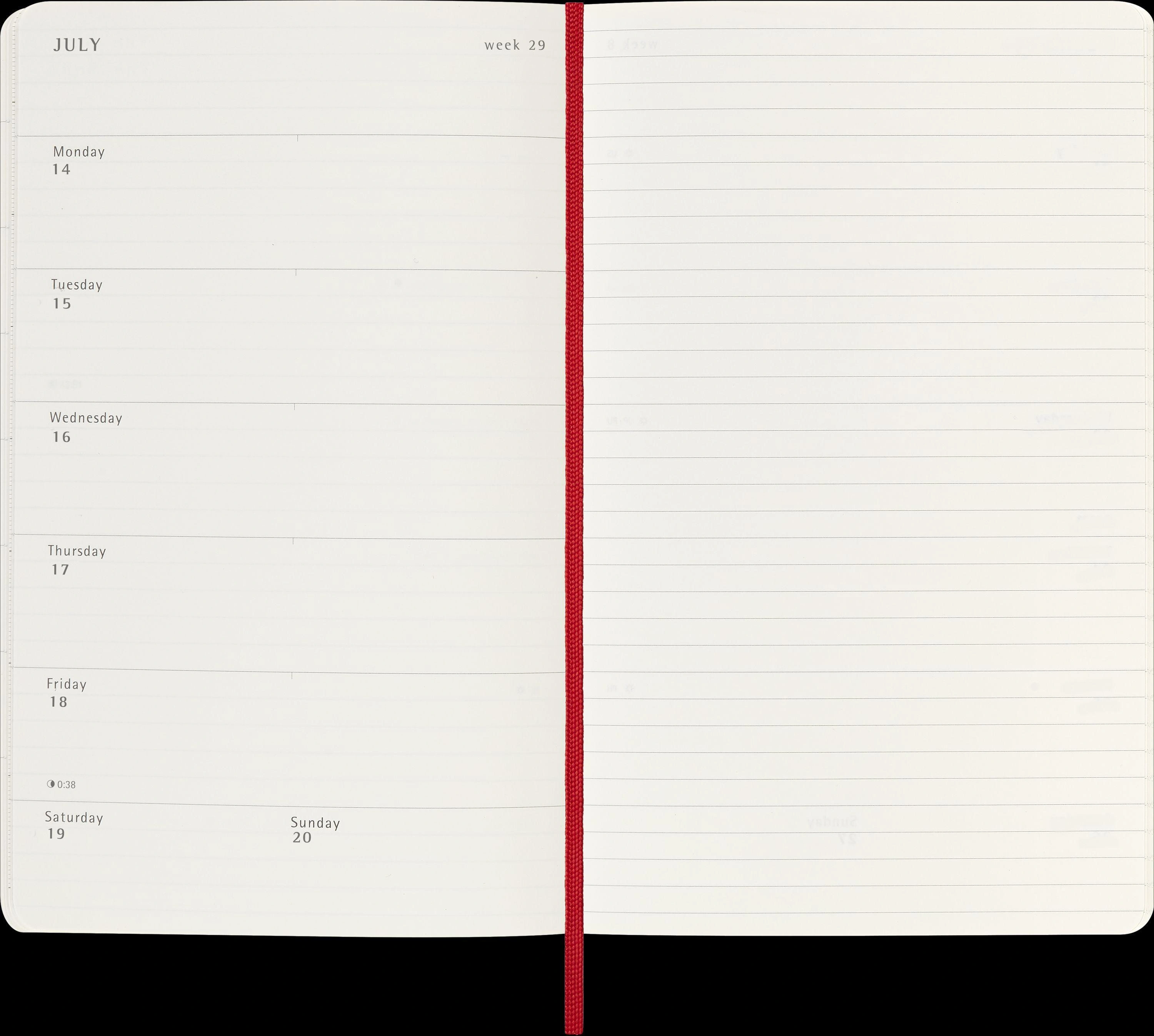 Moleskine 12 Monate Wochen Notizkalender 2025, Large/A5