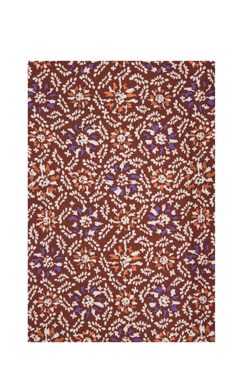 WE Fashion longsleeve met all over print bruin/oranje/paars