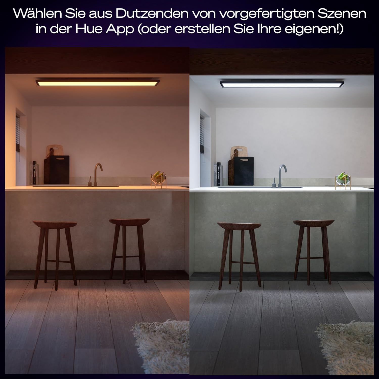 Philips Hue White Ambiance Aurelle Smart LED Panel Light Inc. Dimmer Switch [120x30cm - Black] for Indoor Home Smart Lighting, Wall, Ceiling, Bedroom, Livingroom, new generation
