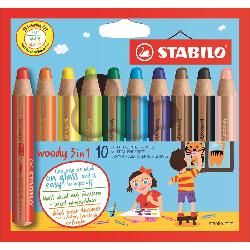 STABILO<br>Farveblyanter Woody 10 stk