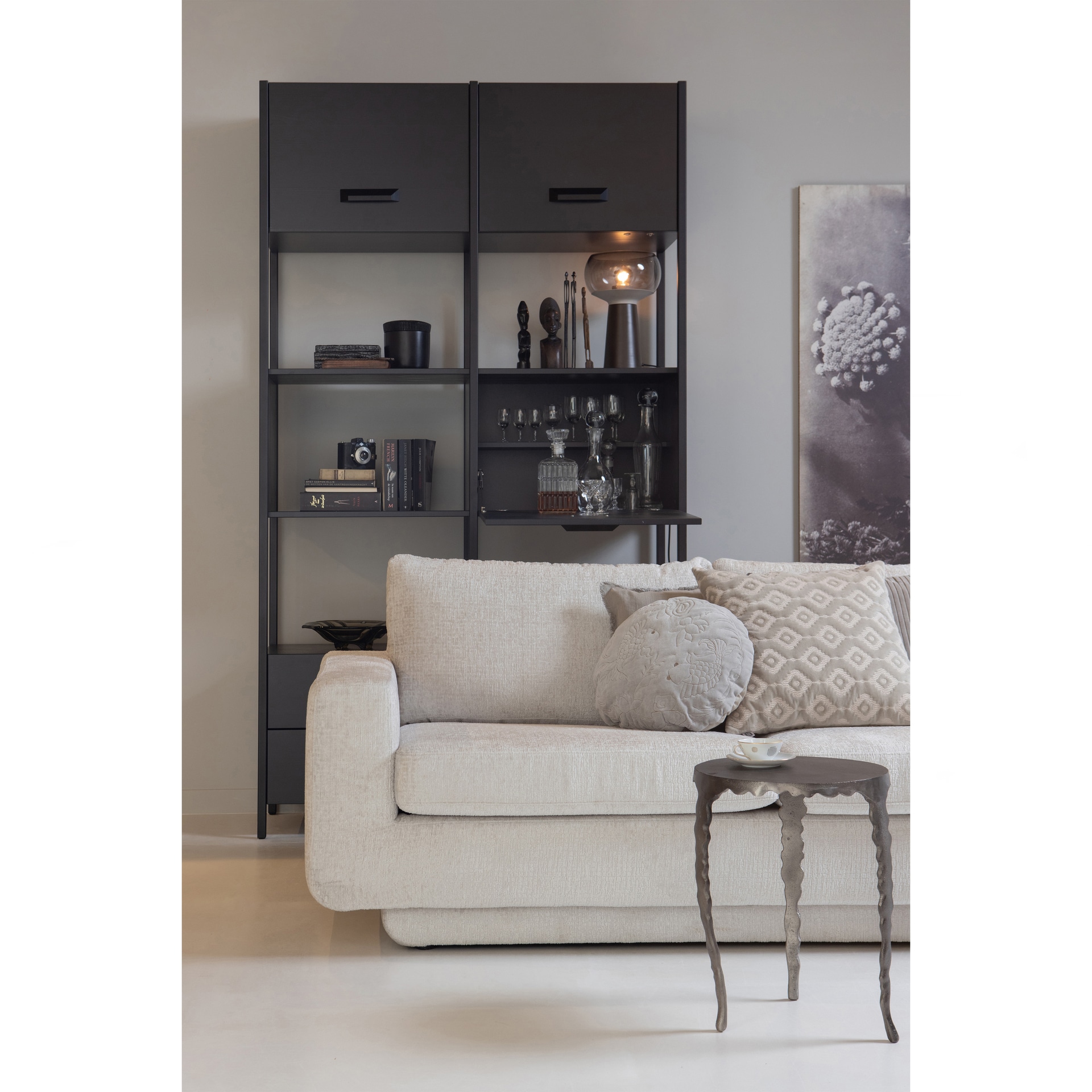 Regalschrank LEGACY 123 x 220 cm mattschwarz
