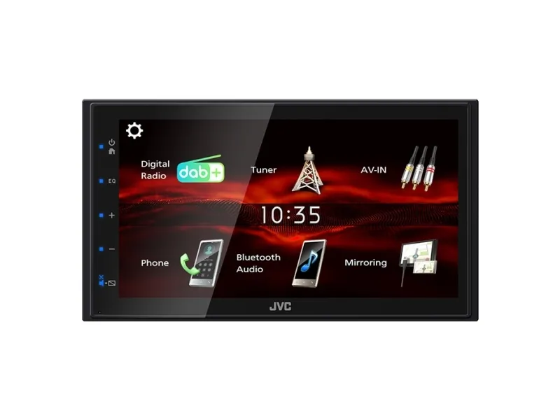 JVC KW-M180DBT, Sort, 180 W, 45 W, 20 - 20000 Hz, 4 ohm (O), AAC, FLAC, MP3, WAV, WMA