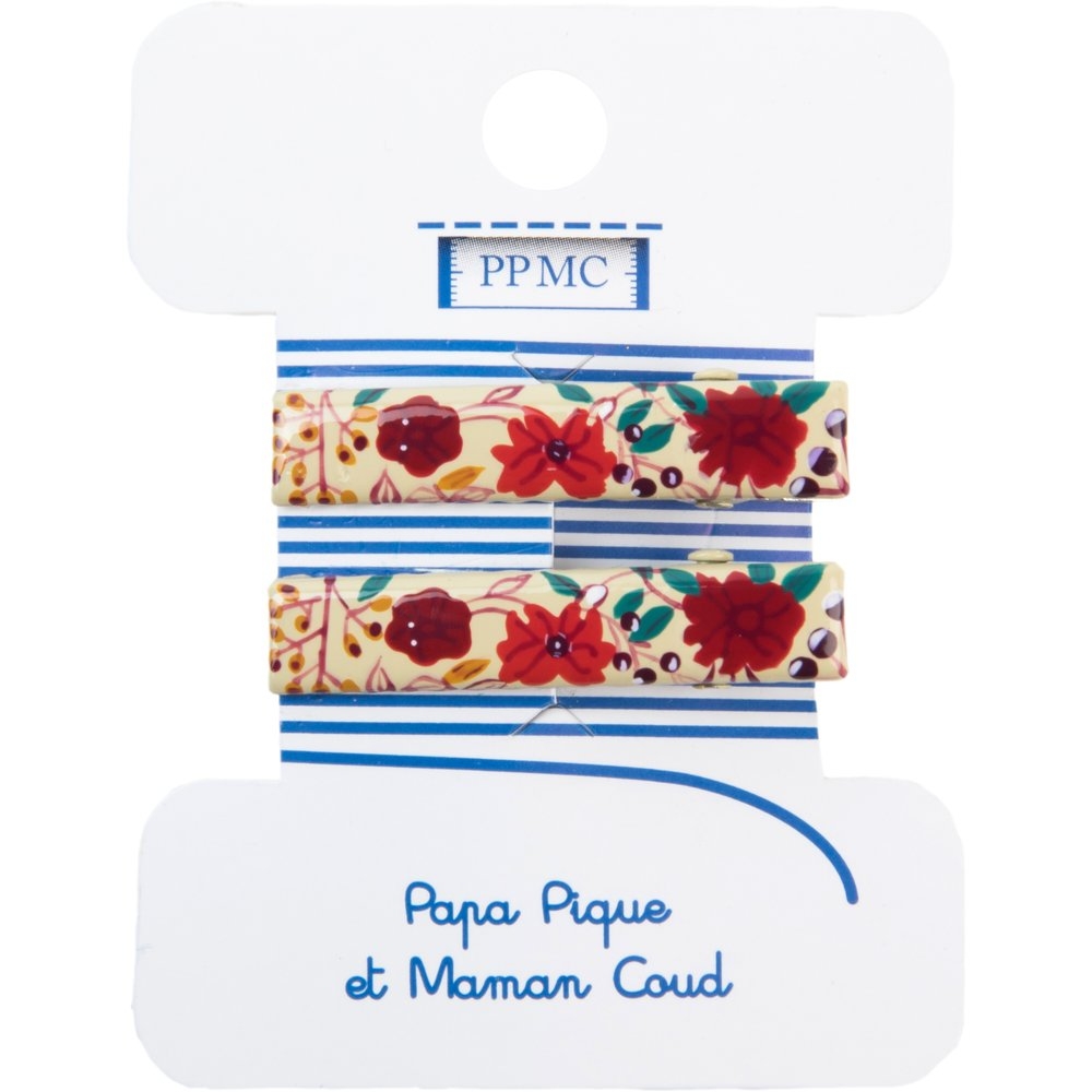 Petite Barrette Croco Coquelicot