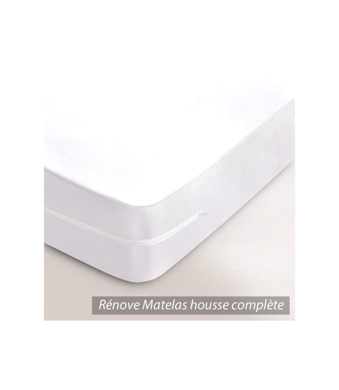Housse de matelas 80x200 cm coton gratté 2 faces environ 220g/m² AUBIN