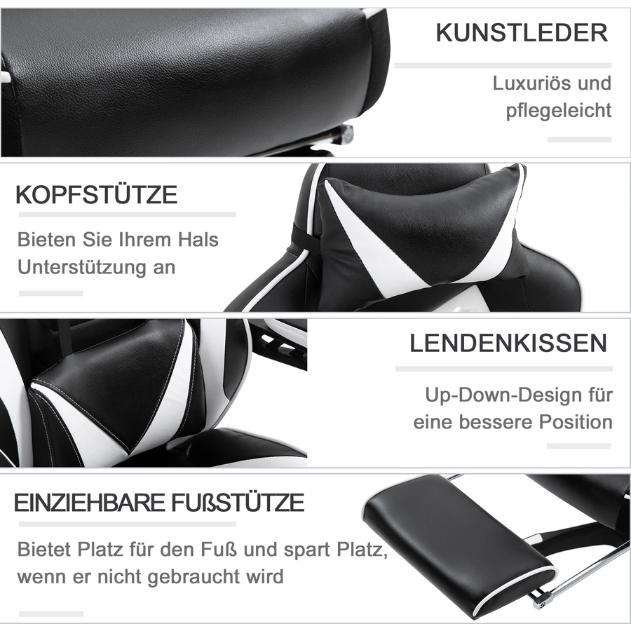 Vinsetto Gamingstuhl mit Liegefunktion schwarzrot