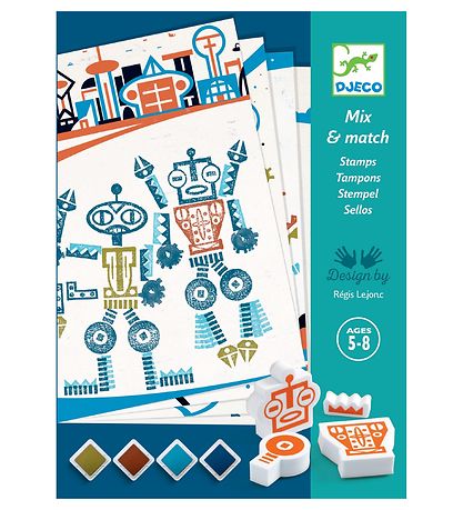 Djeco Stempelset - Mix & Match - Außerirdische Roboter