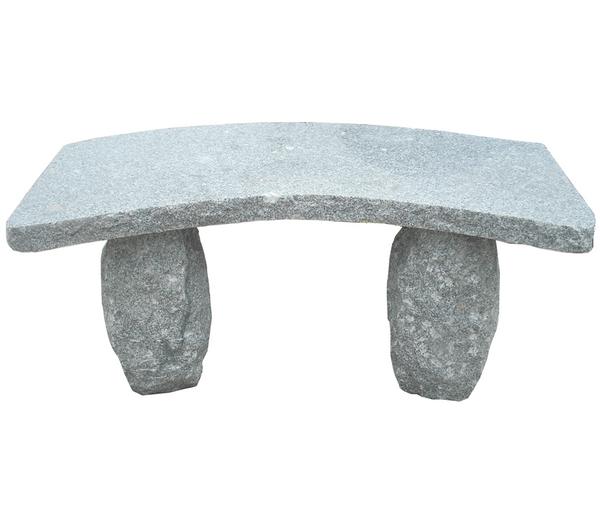 Dehner Granit-Gartenbank, gebogen, 2-Sitzer