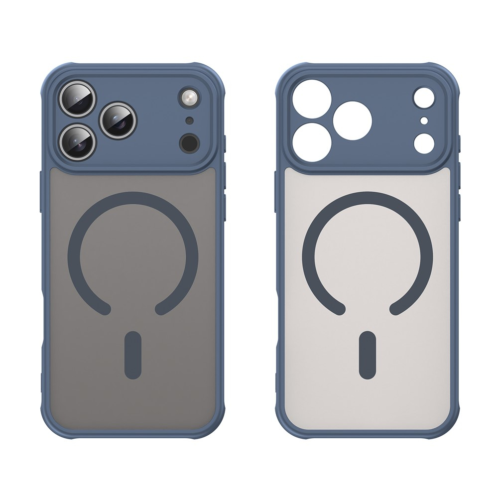 iPhone 17 Pro Max MagSafe Hybrid Hülle mit TPU Bumper   Kameraschutz - Blau (Matt)