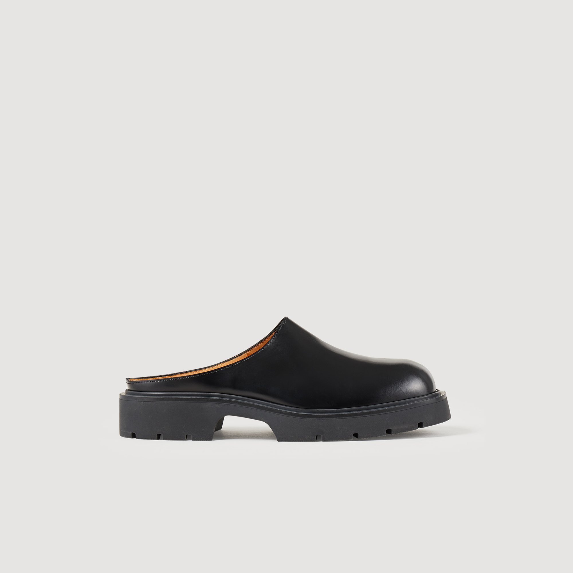 Mules en cuir glace