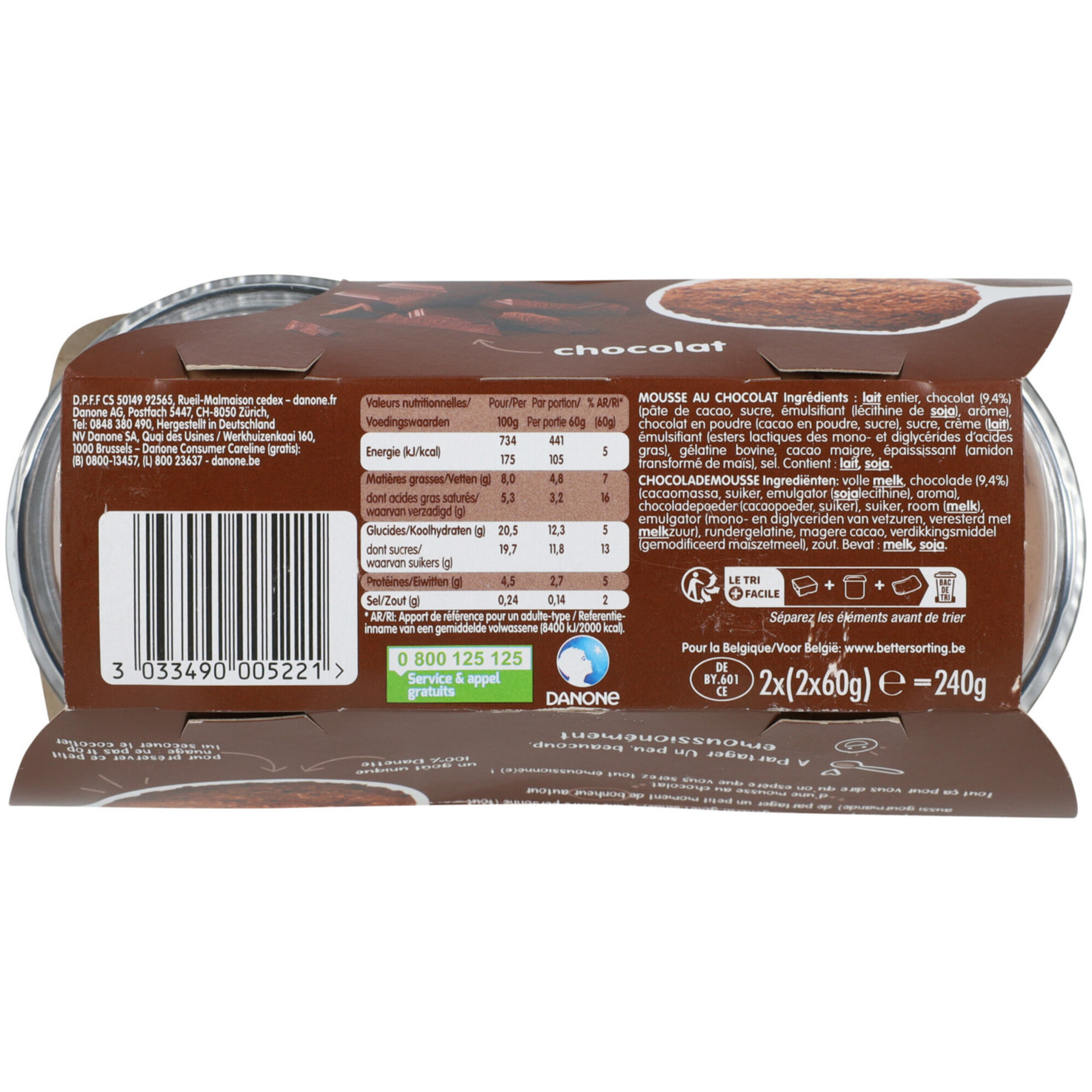 Danone Danette Mousse Chocolat 4x60g