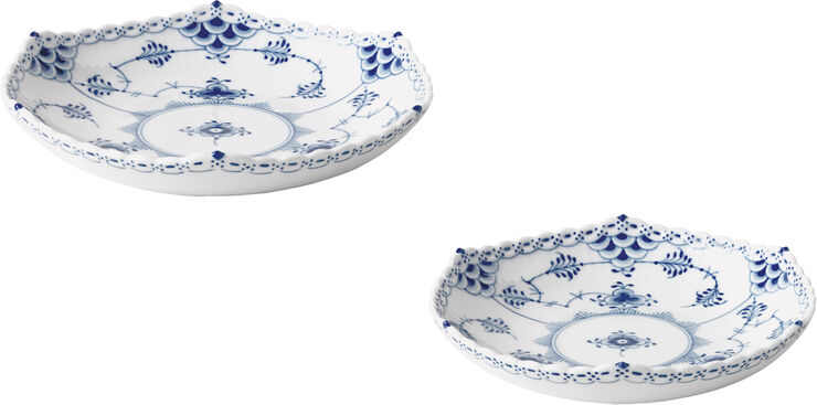 Royal Copenhagen Musselmalet Helblonde Skålsæt 13 cm 15 cm Hvid
