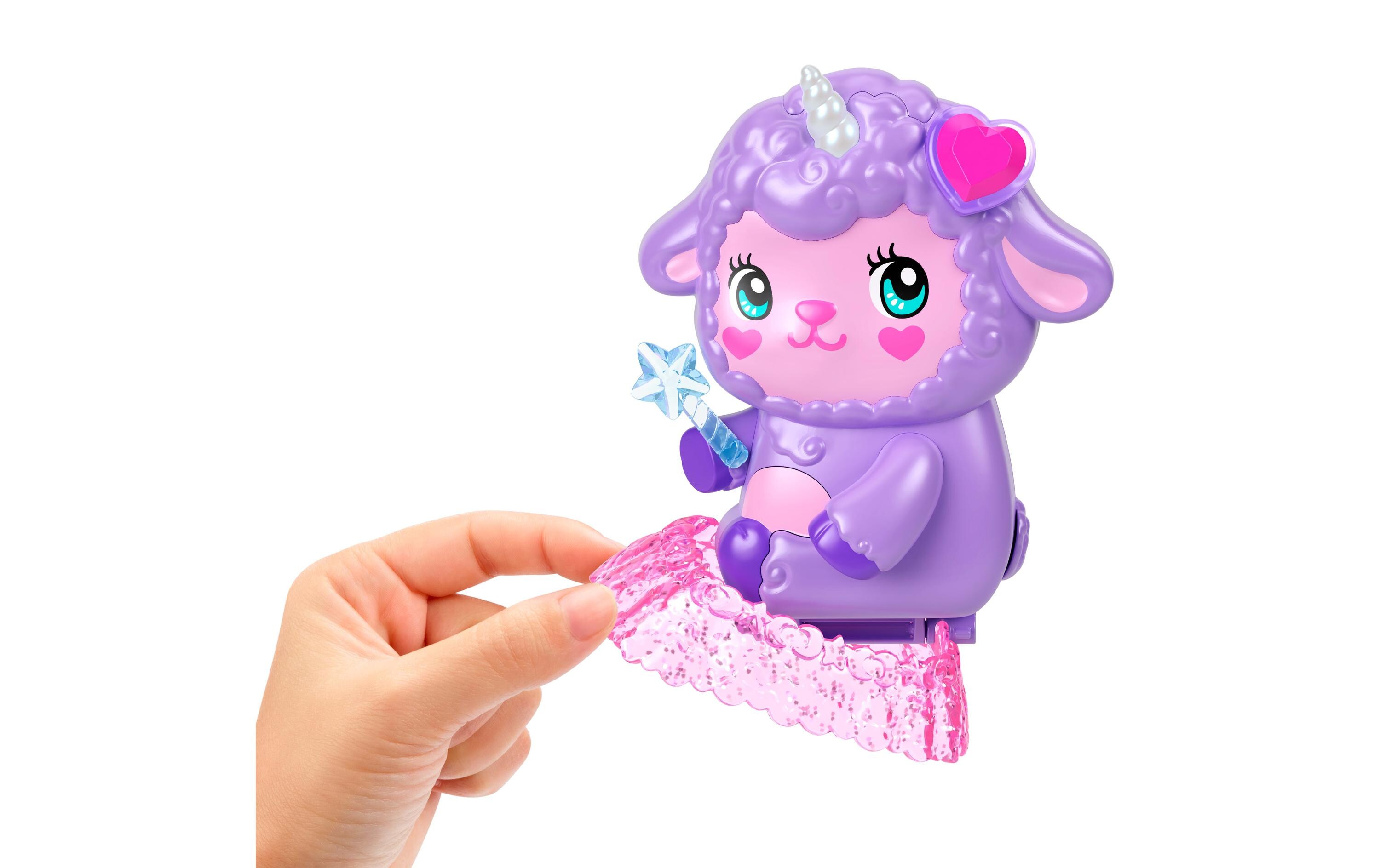 Spielset Lämmchen SchatulleSpielzeug-Set in zauberhafter Lamm-Form mit 1 Minipuppe und Haustier-Einhorn, Reisespielzeug mit Futter- und Styling-Zubehör