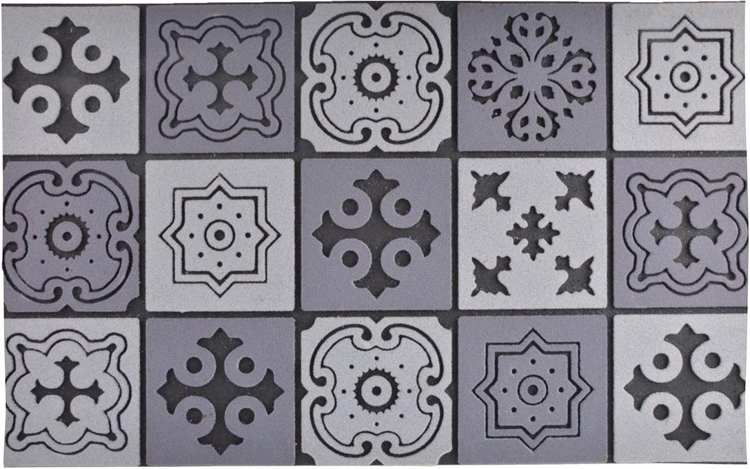 Esschert Design rubber mat Mozaiek zwart 76 x 45 cm