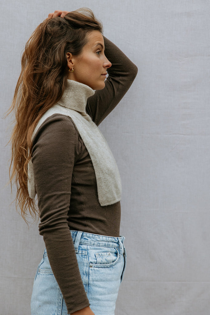 Tamra W, Uld Pointelle T-shirt - Terre