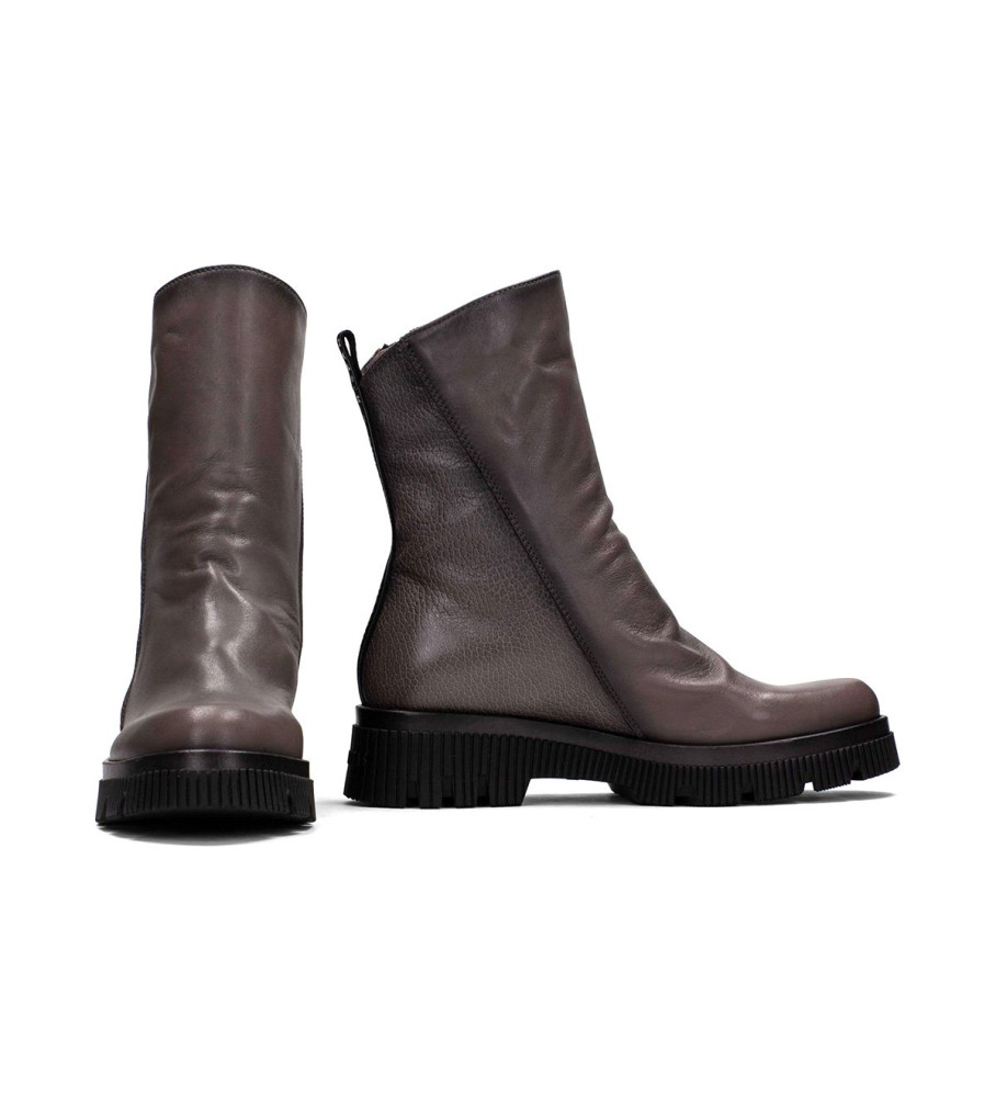 Botas de tornozelo Hispanitas Megan em couro cor taupe