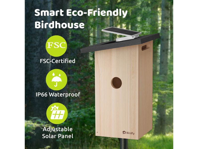 Birdfy Vogelhaus Nistkasten mit Kamera und Solar Vogelhaus mit 1080P HD-Kamera Live-Ansicht