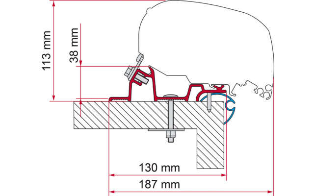 Fiamma Markisenadapter Kit Caravan Standard Dachmontage